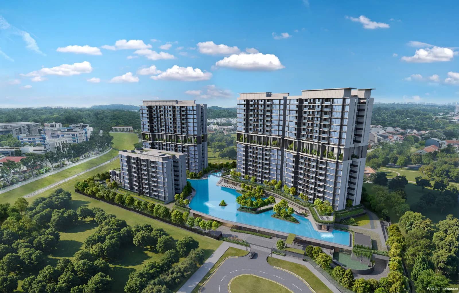 Developer render of Lentor Gardens Residences 伦多花园